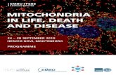 MITOCHONDRIA IN LIFE, DEATH AND DISEASE · 2019. 9. 17. · Mitochondrial diseases and development of treatments 5. Mitochondrial dynamics and quality control. 4 SPEAKERS Alexey Amunts