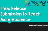 PR Submission To Reach More Audience