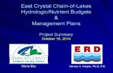 East Crystal Chain-of-Lakes Hydrologic/Nutrient Budgets ......Dark brown organic muck overlying brown peat Thin organic muck layer overlying deep peat layer Sediment Characteristics