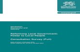 Pencoed Town Council · Web view2. Reforming Local Government: Power to . Local People. Consultation Survey (Full) 2. 2. Reforming Local Government: Power to . Local People. Consultation