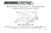 HOSS Owner's Manual - ConvaQuip Ind., Inc.1).pdf · 2019. 10. 1. · HOSS - Owner's Manual 43 WARNING: To make adjustments while sitting in the HOSS, you must be secured by wearing