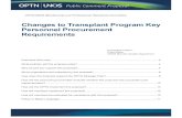 Changes to Transplant Program Key Personnel Procurement Requirements · 2016. 4. 26. · Page 2 Changes to Transplant Program Key Personnel Procurement Requirements. Executive Summary