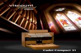 Cadet Compact 31 - Viscount Organsviscountorgans.net/wp-content/uploads/2013/12/Cadet... · 2017. 9. 8. · 2017. 9. 8. · Cadet digital organs from Viscount Cadet instruments are