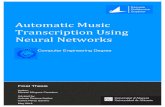 Automatic Music ranscription U eural Networks · 2018. 7. 3. · Automatic Music Transcription Using Neural Networks Computer Engineering Degree Final Thesis Author: Manuel Mínguez