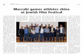 Maccabi games athletes shine at Jewish Film Festival · 2021. 2. 4. · When Tal Brody appeared on the stage he was greeted with a loud ovation and gave gen-erously of his time in