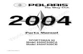SPORTSMAN 90 Model #A04FA09CA Model #A04FA09CB · 2020. 9. 27. · SPORTSMAN 90 Model #A04FA09CA Model #A04FA09CB E 2003 Polaris Sales Inc. World of Powersports.com PARTS MANUAL PN