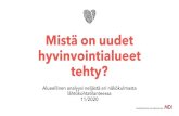 Mistä on uudet hyvinvointialueet - MDI...Sairastavuusindeksi oli terveydellisesti kilpailukykyisin Länsi-Uudenmaan (93), Helsingin (91) ja Vantaa-Keravan (87) alueilla. Uudenmaan
