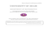 UNIVERSITY OF DELHI. Prog... · 2015. 7. 17. · A.I. Kostrikin: Introduction to Algebra, Springer Verlag, 1984. 5 Semester-II Paper II Calculus and Geometry Five Lectures per week