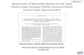 Biodosimetry of Restoration Workers for the Tokyo Electric Power … · 2018. 6. 2. · Biodosimetry of Restoration Workers for the Tokyo Electric Power Company (TEPCO) Fukushima