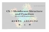 Ch 7 Membrane Structure and Function · PDF file 2017. 9. 14. · Ch 7 Membrane Structure and Function (Ch 8 Cell Membranes) 2 7.0 Overview: Life at the Edge * The plasma membrane