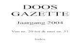 DOOS GAZETTE · 2017. 11. 22. · Register Doos gazette Jaar 2004 Nummer 20: P. 185 – 199 januari 2004 – Annonce avond Leyn Weckx - Hoppebellen – August Snieders - L’Opinion
