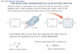 Consistent with Lenz’s law, the induced emf (AC) acts to ...woolf/2020_Jui/mar04.pdfWhen a motor is operating, two sources of emf are present: (1) the . applied emf . V. that provides
