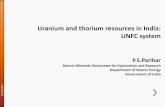 Uranium and thorium resources in India: UNFC system...• Cuddapah basin accounts for ≈ 50% of country’s uranium reserves • Hold potential for immense additional resources i