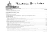 Kansas Register - Vol. 38, Issue No. 41 - October 10, 2019...Kansas Register Scott Schwab, Secretary of State In this issue Page Vol. 38, No. 41 October 10, 2019 Pages 1175-1206 Legislative