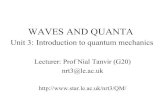 WAVES AND QUANTALight quanta The first suggestion that light might come in discrete lumps came earlier, in 1900, when Max Planck noticed that the shape of a Black Body spectrum could