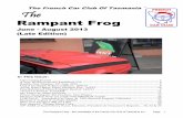 Rampant Frogfrench-cars-tasmania.org/pubs/June - Aug 2013 (Late Ed.).pdf · 2017. 1. 9. · The French Car Club Of Tasmania Inc. The Rampant Frog – the newsletter of the French