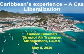 The Caribbean’s experience – A Case for Liberalization · 2019. 5. 15. · Saheed Sulaman Director Air Transport Management, GCAA May 8, 2019 . What shapes and influences the