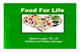 Martina Logan, RD, LD Dietitian and Dietary Manager · PDF file 2017. 3. 27. · MyPyramid STEPS TO A HEALTHIER you Based on the information you provided, this is your daily recommended