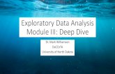Exploratory Data Analysis Module III: Deep Dive · 2021. 1. 19. · Module III: Deep Dive Dr. Mark Williamson DaCCoTA University of North Dakota. Introduction ... •Scatter plot