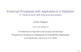 Empirical Processes with Applications in Statistics - 4. Tools ......Empirical Processes with Applications in Statistics 4. Tools to work with empirical processes Johan Segers UCLouvain
