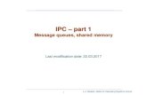 IPC part 1 - Warsaw University of Technology · 1 IPC –part 1 Message queues, shared memory Last modification date: 22.03.2017. L.J. Opalski, slides for Operating Systems course