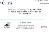 Immunité Anti-Grippale A(H1N1)2009 au cours des formes … · 2016. 7. 19. · Immunopathology of severe pulmonary influenza infection (H1N1)2009 : cytokines • Pro-inflammatory