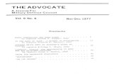 The Advocate, Vol. 9, No. 6, November-December 1977N:>. 3, p. 1 Randan Gate Searches No. 4, p. 8 Requesting Defense Witnesses No. 3, p. 6 Rules Change in writ Procedure at 01A lb.