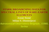 STARK BROADENING DATA FOR SPECTRAL LINES OF RARE … · 2018. 5. 21. · Stark broadening of rare earth ions (La II, La III, Eu II and Eu III) was considered in chemically peculiar