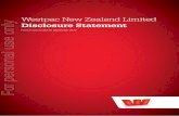 Disclosure Statement For personal use only · 2012. 11. 22. · Westpac New Zealand Limited 1 General information and definitions Certain of the information contained in this Disclosure