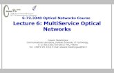 First-Generation Optical Networks - 123seminarsonly.com · 2012. 2. 6. · packets ⇨ AAL-5 ⇨ ATM cells ⇨ SDH/SONET framing (up to 25% bandwidth wasted on overhead!) IP directly