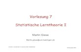 Vorlesung 7 Statistische Lerntheorie I - Uni Ulm · 2004. 2. 24. · M. Giese: Lernmethoden in Computer Grafik und Multimedia 22 November 2003 zBeim Arbeiten in hochdimensionalen