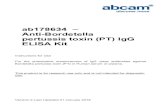 ELISA Kit ab178634 – pertussis toxin (PT) IgG Anti-Bordetella...Bordetella pertussis toxin (PT) in Human serum or plasma. This product is for research use only and is not intended