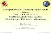 Comparisons of Monthly Mean OLR - NASA · 2012. 5. 8. · Comparisons of Monthly Mean OLR Between HIRS OLR CDR v2.2/v2.3, CERES EBAF/SSF/SYN Ed2.6(r), ERA-Interim, CFSR & Merra Reanalyses.