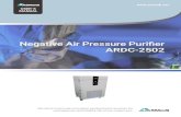 Negative Air Pressure Purifier ARDC-2502 · 2020. 11. 16. · Specification and Dimension Model ARDC-2502 Main Unit Specification Filter Supply voltageAC110V~230V, 50/60Hz, 750W Air
