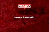 Investor Presentation - Servitec Foraco · 2020. 3. 4. · Metallurgical sampling Feasability study Pre-feasability study Greenfield Mining construction Life of mine extension ...
