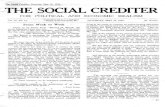 FOR POLITICAL· AND ECONOMIC REALISM 16...~THESOCIAL CREDITER FOR POLITICAL· AND ECONOMIC REALISM Vol. 16. No. 11. Registered at G.p.a. as a Newspaper Postare (home and abroad)_Id: