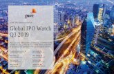 PwC Global IPO Watch Q3 2019PwC Overview of global IPO and FO activity Global IPO Watch Q3 2019 5 • FO activity was more resilient,as proceeds decreased by 9% and the number of deals