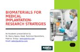 Biomaterials for medical implantation|Research strategies – Pubrica