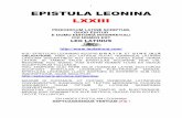1 EPISTULA LEONINA LXXIII - Alcuinusephemeris.alcuinus.net/leonina/EL 73.pdfnubeculatos de indiano Umpah-Pah (ex anno 1951) et praecipuê de Asterige Gallo invicto (ex anno 1959).