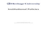 Institutional Policies...Institutional Policies Document updated February 17, 2021 Individual policy revision dates indicated on each policy