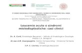 Leucemieacute e sindromi mielodisplastiche: casi clinici · 2012. 6. 26. · intermedio (Arsenico triossido -Trisenox R) 3. Terapia per una paziente di 35 anni con diagnosi di leucemia