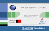 OWASP TOP 10 + Java EE...DB Table HTTP response ... Utilize PreparedStatements fortemente tipados ou Mapeamento Objeto Relacional como Hibernate ou Spring 2. Codificar todas as entradas