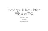 Pathologie de l’articulation RUD et du TFCC · 2020. 4. 2. · Examen clinique d’une lésion TFCC •Mécanisme : chute sur le poignet en pronation inclinaison ulnaire, traction