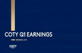 COTY Q1 EARNINGS · 2020. 11. 6. · Wella NI / Minority Interest 92 Diluted Share Count 917 Diluted Adjusted EPS 11 cents +57% YoY $ Millions Adjusted Net Income (Total Coty) 104.
