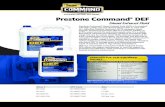 APPROVED FOR SCR-EQUIPPED ENGINES - Prestone Command · 2020. 1. 20. · Prestone Command® DEF Diesel Exhaust Fluid Prestone Command® Diesel Exhaust Fluid (DEF) is formulated with
