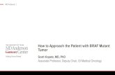 How to Approach the Patient with BRAF Mutant Tumor...Florea et al GI ASCO ‘18 Need for education/awareness MD Anderson Guideline Recommendations: BRAF mutation (V600E) 9 NCCN ESMO