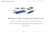 WISNAP WI-FI/SERIAL ADAPTERfiles.serialio.com/.../wisnap/WiSnap_User_Guide_4.41.pdf · 2015. 5. 28. · WiSnap User Manual 4.41 05282015-ML Page 1 WISNAP WI-FI/SERIAL ADAPTER 802.11