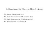 3. Structures for Discrete-Time Systems in... · 3.1. Signal Flow Graphs The structure of a linear time-invariant discrete-time system can be represented by a signal flow graph. Basically,