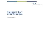 Proposers’ Day Zukunftskollegs - FWF...Entscheidungssitzungen Fünf pro Jahr Prinzipien der Entscheidung April 2020 April 2020 ZK Proposers' Day 7 WhyInterdisciplinarity? Observation