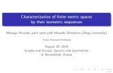 Characterization of finite metric spaces by their ...math.nsc.ru/conference/g2/g2s2/exptext/2016NOVG2S2.pdf · Characterization of nite metric spaces by their isometric sequences